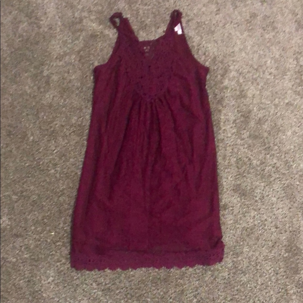Xhilaration Burgundy Lace Midi Dress
